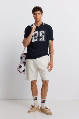 Sport Number Print Knit S/S Polo.