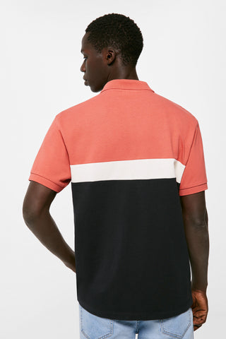 Polo Manga Corta Color Block.