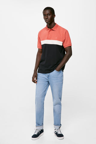 Polo Manga Corta Color Block.