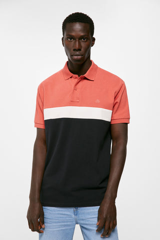 Polo Manga Corta Color Block.