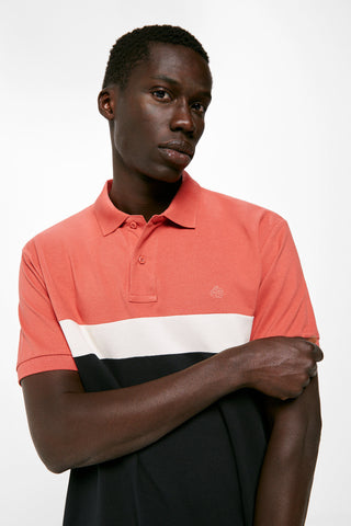 Polo Manga Corta Color Block.