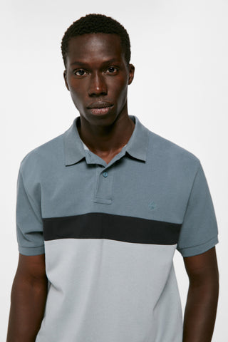 Polo Manga Corta Color Block.