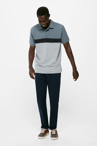 Polo Manga Corta Color Block.