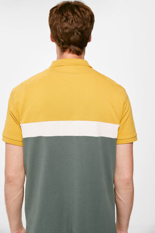 Polo Manga Corta Color Block.