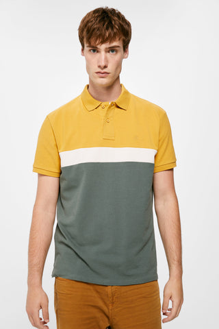Polo Manga Corta Color Block.