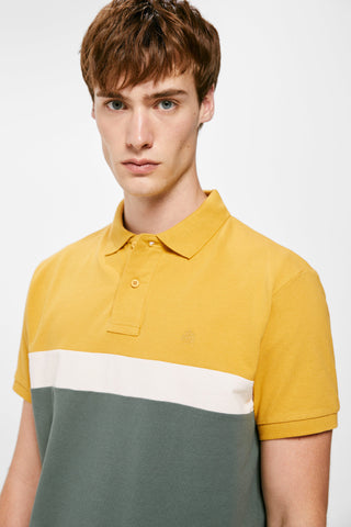 Polo Manga Corta Color Block.