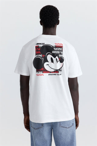 Camiseta Mickey F1 Blanca.