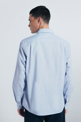 Camisa Manga Larga con Logo Bordado de Algodón