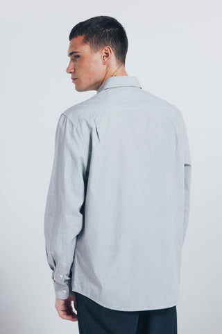 Camisa Manga Larga con Logo Bordado de Algodón