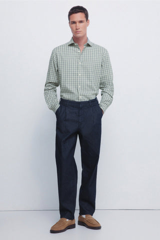 Camisa Manga Larga Estampado Cuadros