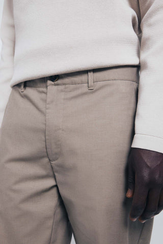 Pantalón de Vestir Slim Fit de Algodón