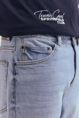 Jeans Holgado Talle Alto con Bolsillos