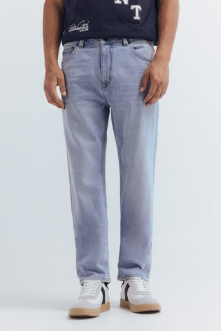 Jeans Holgado Talle Alto con Bolsillos