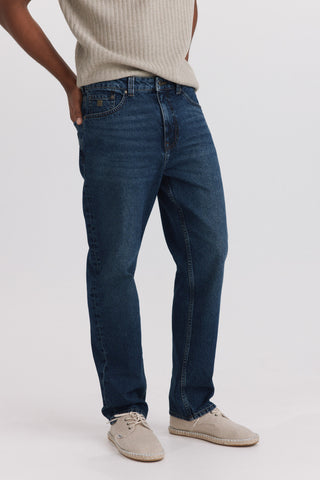 Jeans Straight Dirty Oscuro.