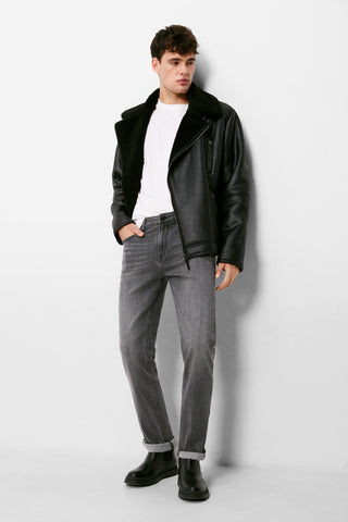 Jeans Slim Gris Oscuro Lavado