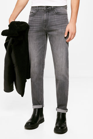 Jeans Slim Gris Oscuro Lavado