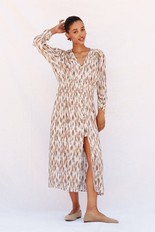 Vestido Manga Larga con Estampado