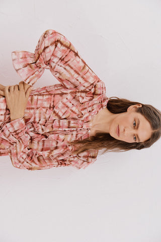 Vestido Manga Larga con Volantes