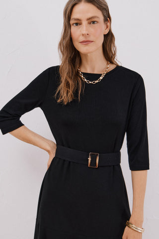 Vestido Manga Larga con Detalle Cinturón