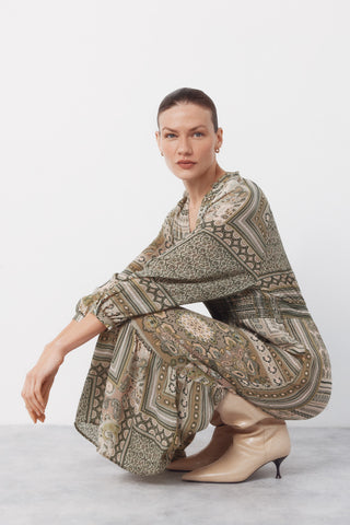 3.T.M.Vestid Print Patchwork Verde.
