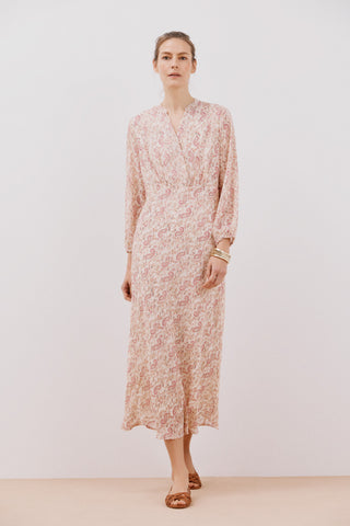 Vestido Cruzado con Estampado Floral