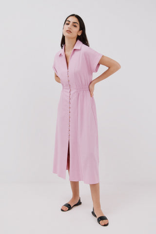 Vestido Camisero con Cintura Elástica