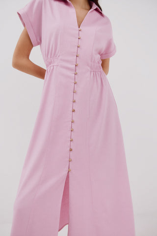 Vestido Camisero con Cintura Elástica