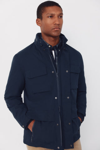 Long Jacket with Water-Resistant Fabric