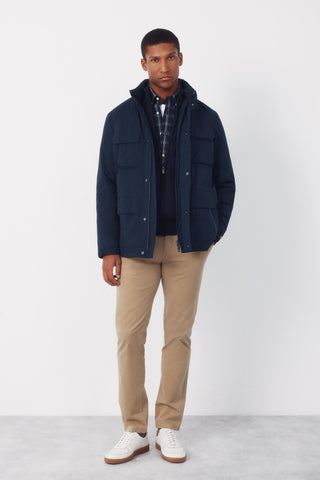 Long Jacket with Water-Resistant Fabric