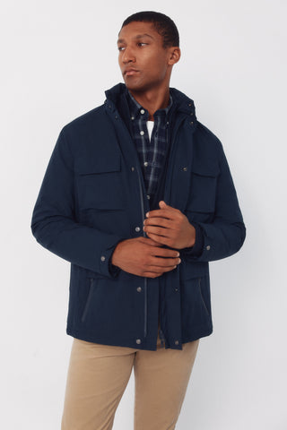 Chaqueta Larga con Tejido Resistente al Agua