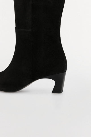 Botas Alta de Tacón con Efecto Ante