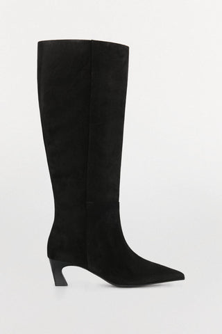 Botas Alta de Tacón con Efecto Ante