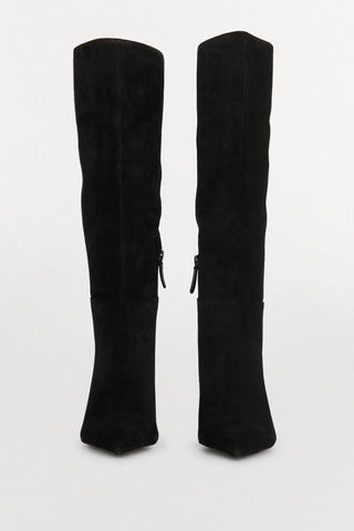 Botas Alta de Tacón con Efecto Ante