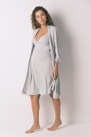 Bata Midi Maternity con Detalle de Encaje
