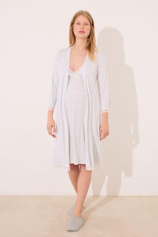 Bata Midi Maternity con Detalle de Encaje