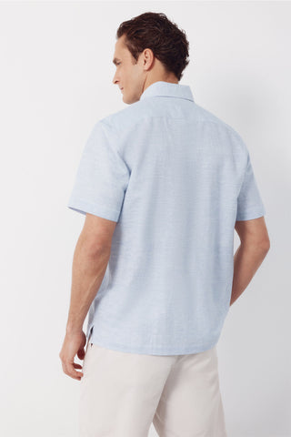 Camisa manga corta tejido de lino.
