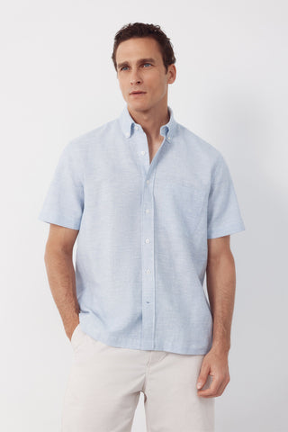 Camisa manga corta tejido de lino.