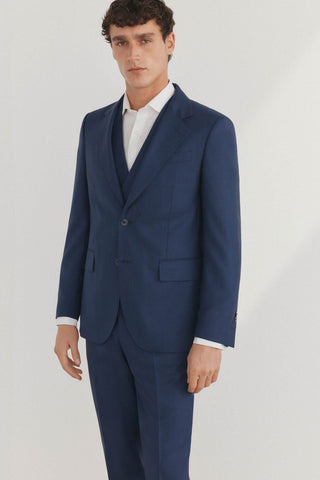 Blazer Slim Fit con Bolsillos Cuadro Gales