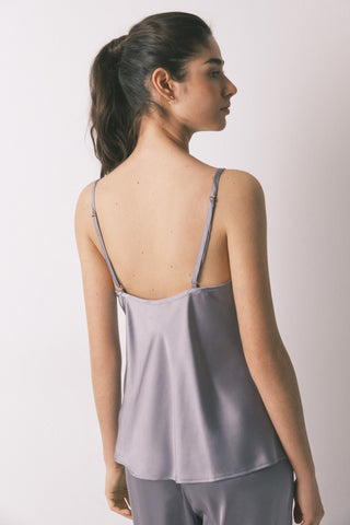 Set de Pijama 3 Piezas de Satén con Encaje