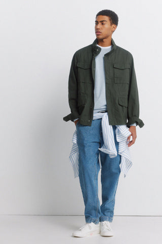 High Neck Short Jacket with Pockets