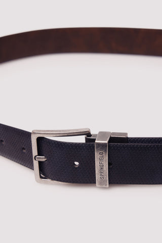 Cinturón Reversible con Efecto Piel, Hombre