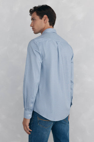 Camisa Manga Larga con Estampado Cuadros