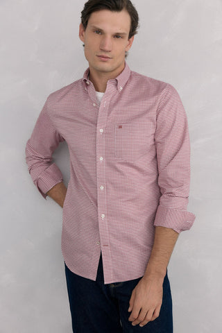 Camisa Manga Larga con Estampado Cuadros