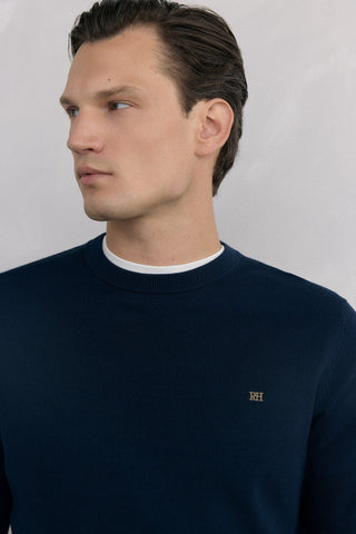 Sudadera Cuello Redondo con Logo Bordado