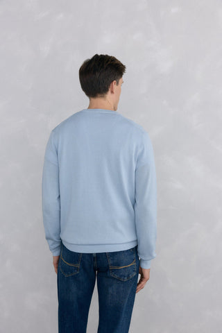 Sudadera Cuello Redondo con Logo Bordado