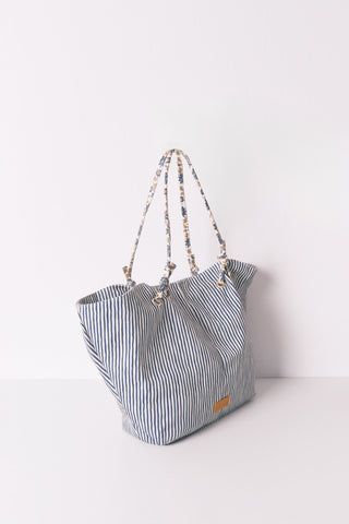 Bolso Shopper con Estampado de Rayas