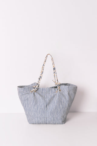 Bolso Shopper con Estampado de Rayas