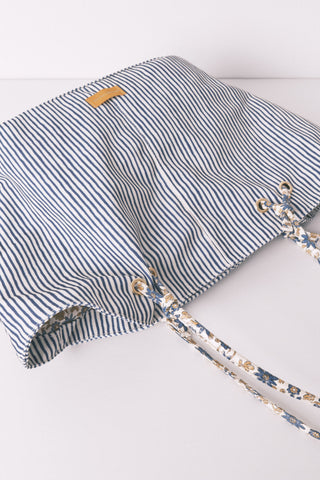 Bolso Shopper con Estampado de Rayas