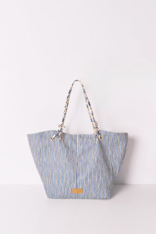 Bolso Shopper con Estampado de Rayas