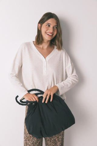 Bolso Reversible de Nylon con Animal Print